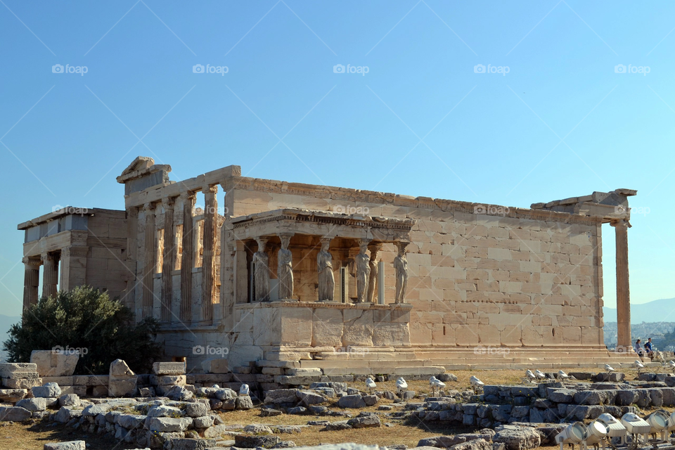 Erechtheion Temple with caryatids in Athens