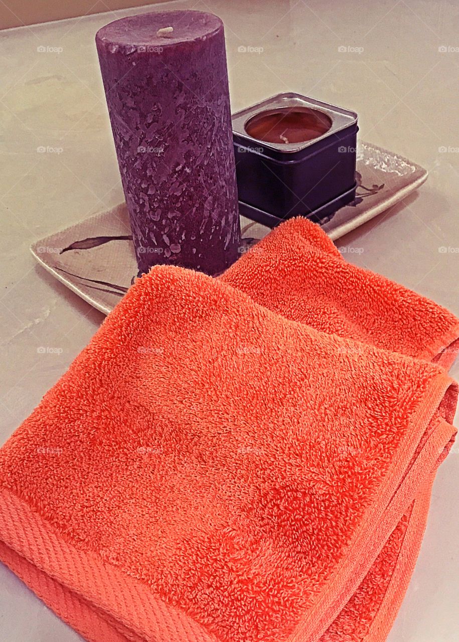 Orange hand towels 