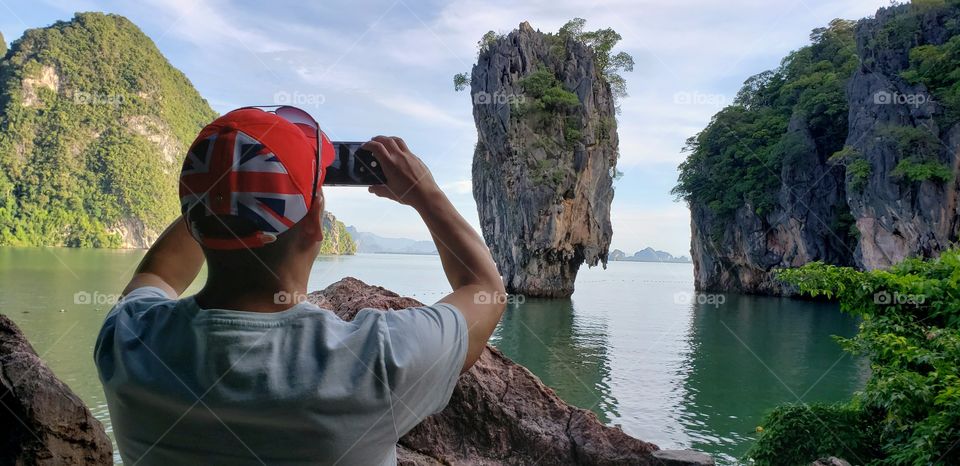 Lime stone floating mountains,  Thailand