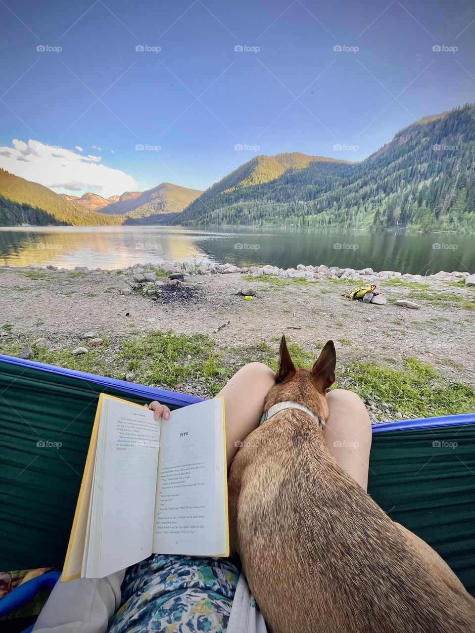 Relaxing in a hammock at a mountain lake, with my heart and soul in my lap, is all I need to be happy 💚