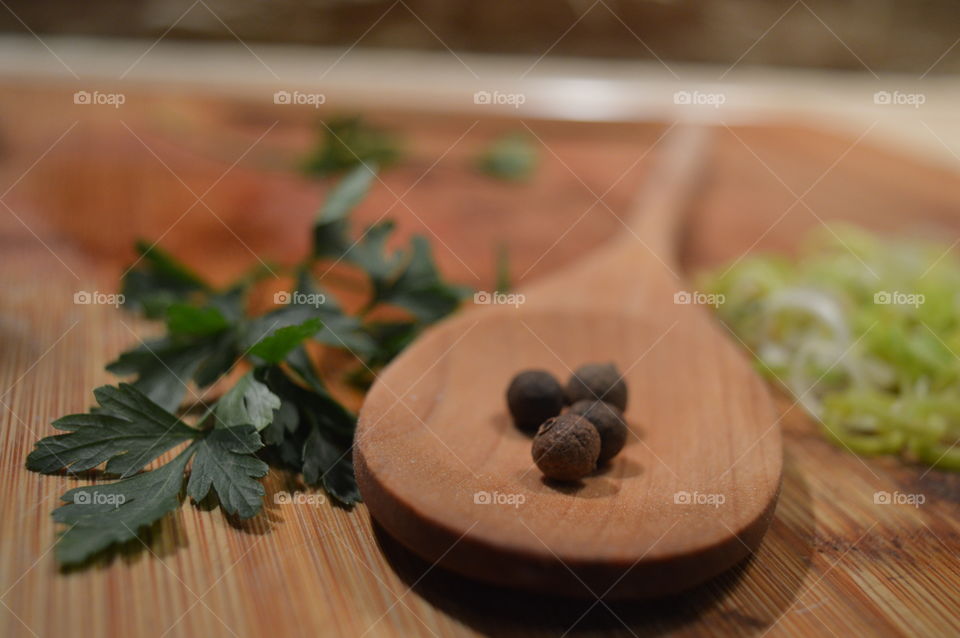 vegetables and spices to prepare a soup