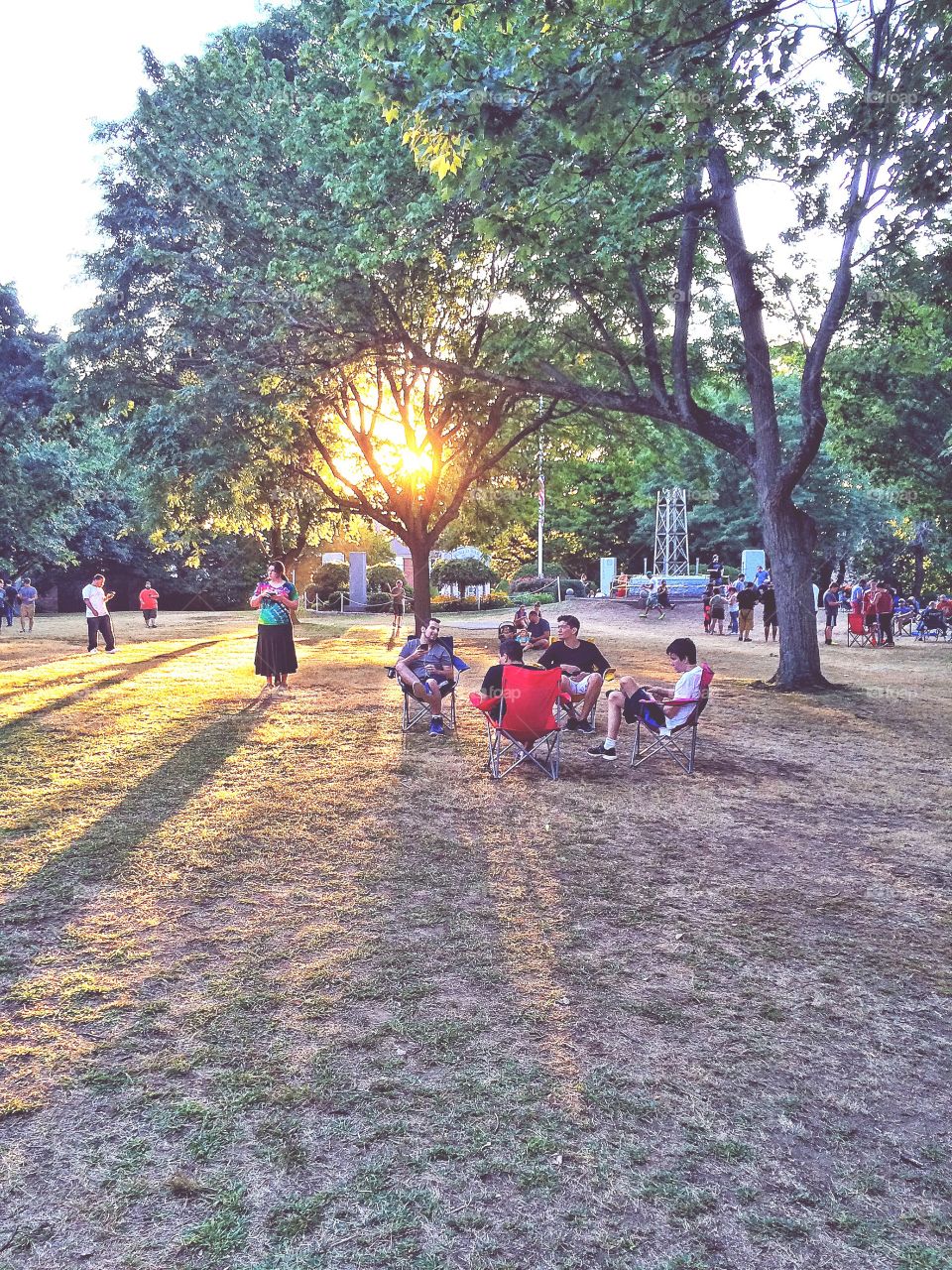People enjoying at park