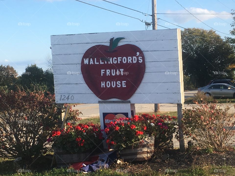Sign for an apple orchard in Maine 