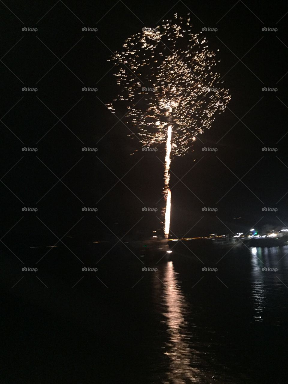 Fire works on the Sea of !