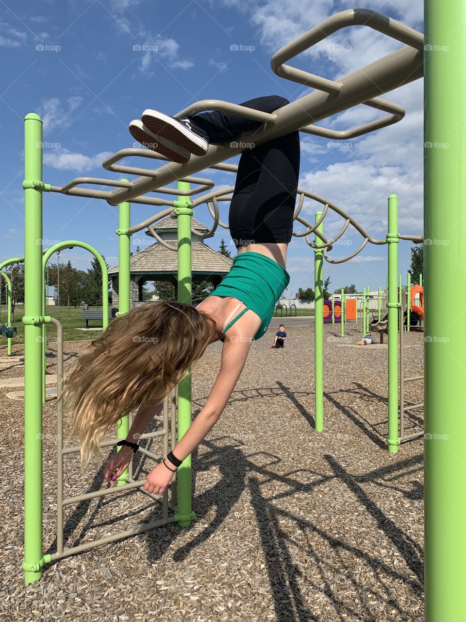 Enjoying time at the park in summer 