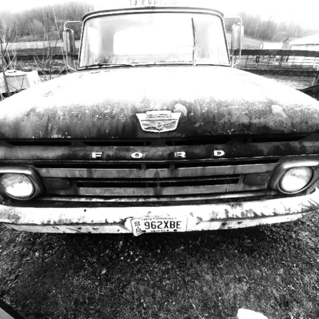 Foapcom Black And White Old Ford Truck Stock Photo By