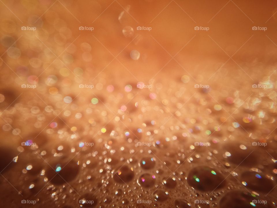 Close-up of bubbles in coffee