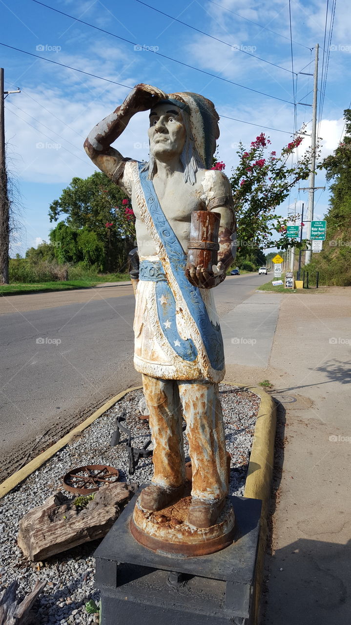vintage statue of a native american