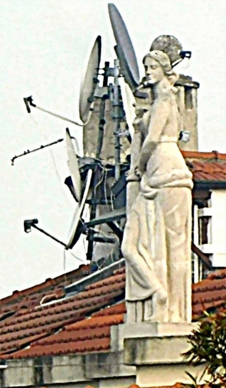 Strange mix on Milan rooftops