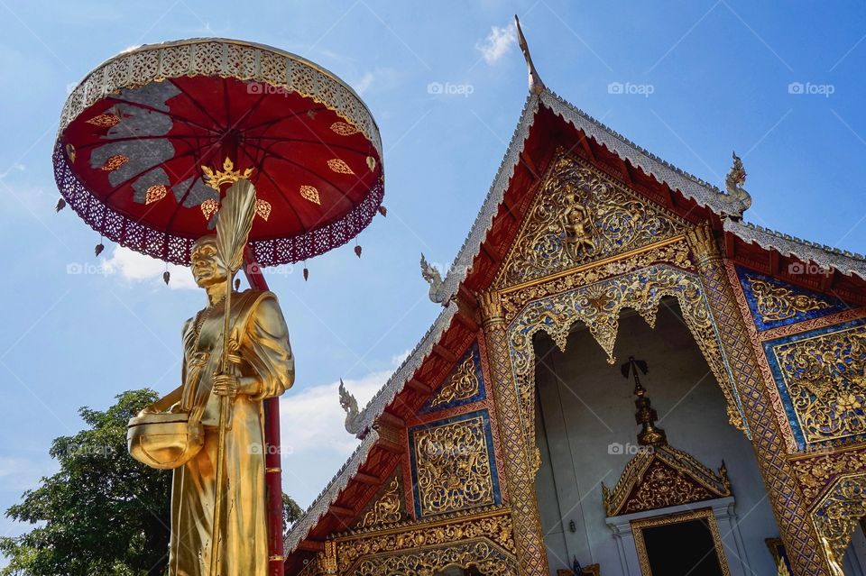 Front of Wat Phra Singh in Chiang Mai, Thailand 