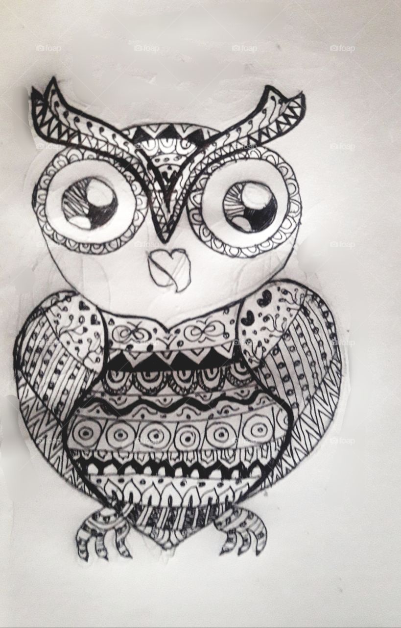 creative drawing of a owl