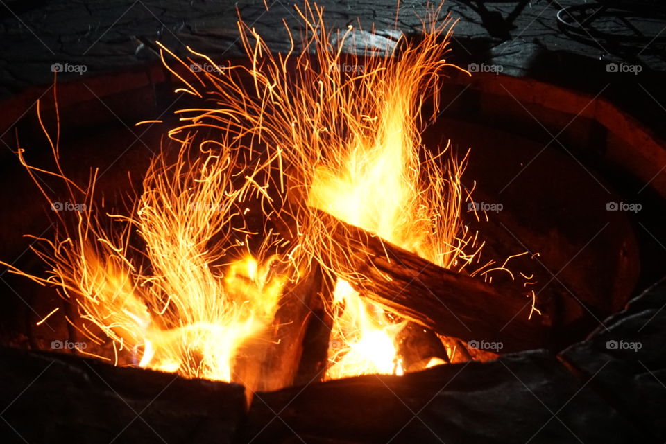 Long exposure campfire 