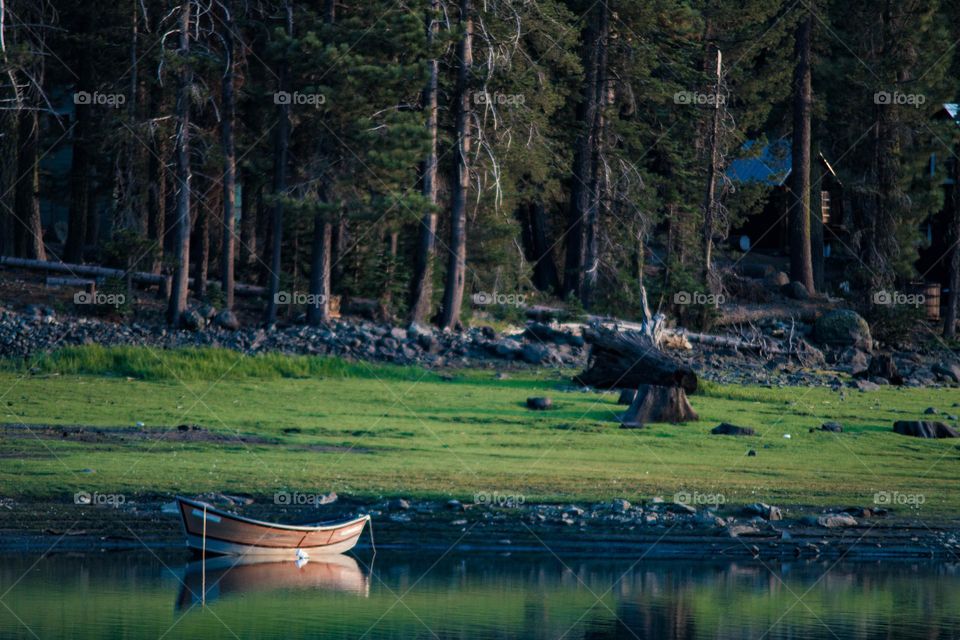 Boat on a lake in Northern California