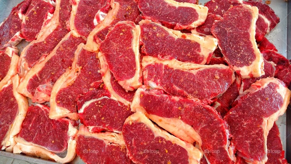 Mantas de carne bovina. Contra filé para churrasco.