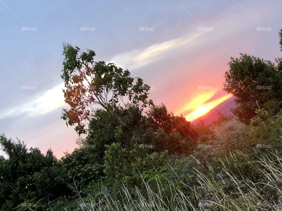 Sunset at mount Tazzie 