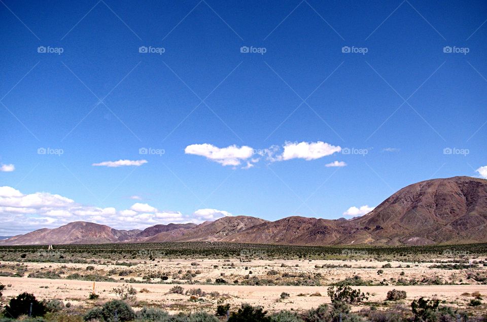 California Desert. California Desert somewhere between the San Gabriel Valley and Las Vegas, Nevada.