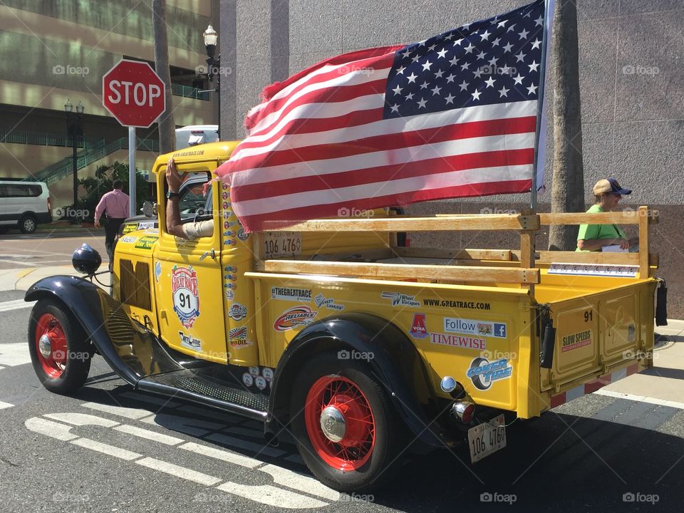 Old Glory and Old Truck 