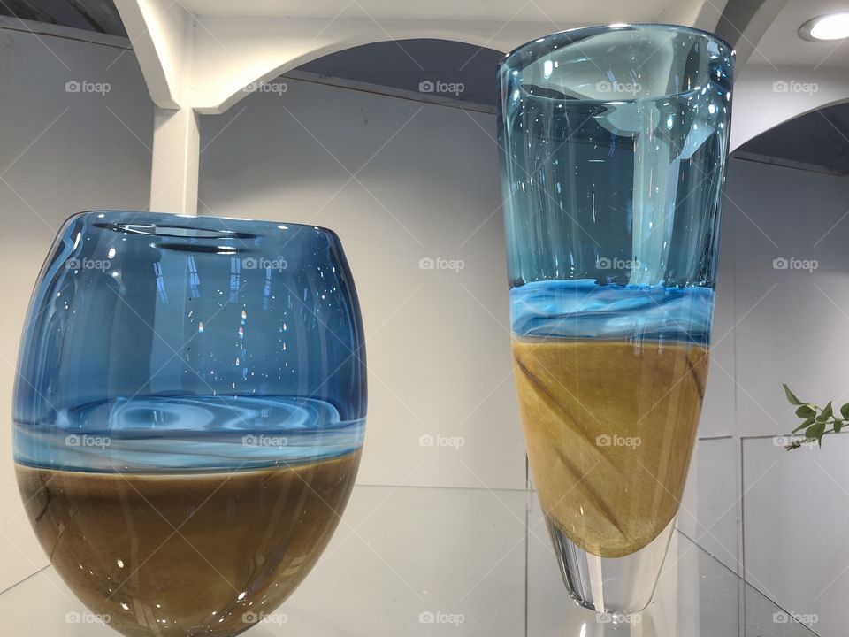 Some high class glassware crafted at the House of Marbles in Devon, the sumptuous colors are a joy.