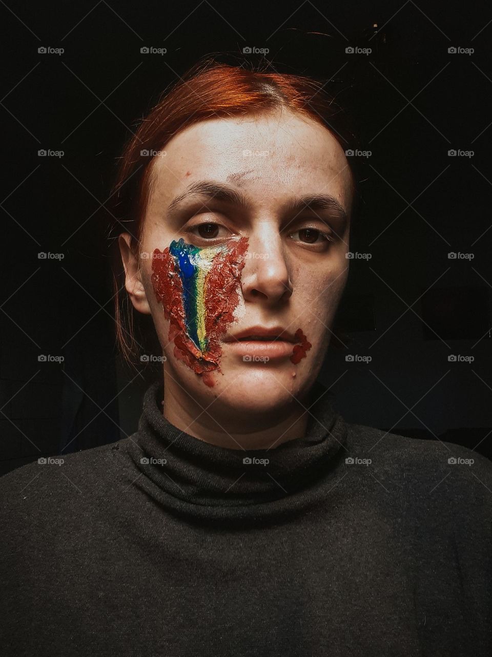 a portrait of a girl as an image of Ukraine fighting for its independence