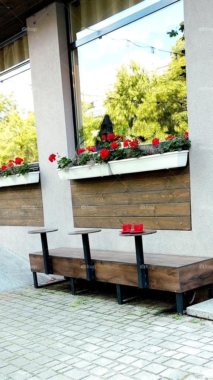 red cups with coffee