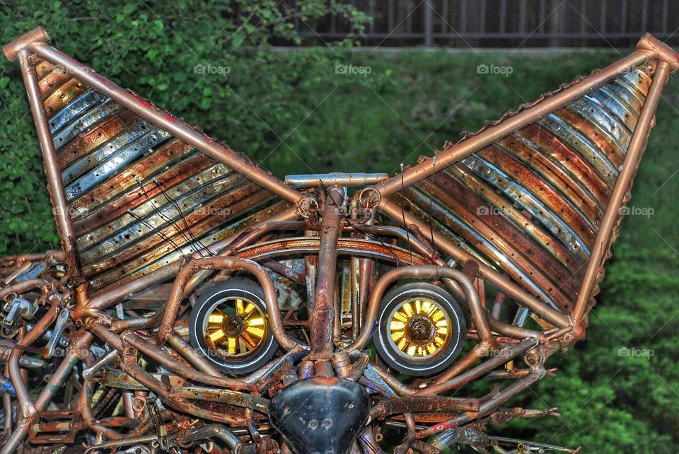  Fox metal sculpture. Metal sculpture ears and eyes of a fox