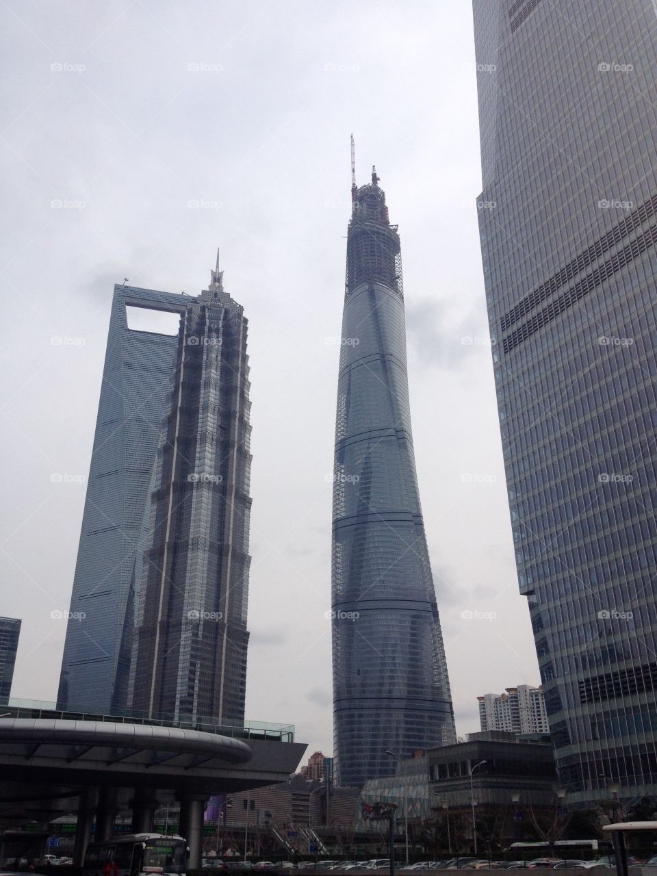 Skyscrapers in Shanghai business city center 