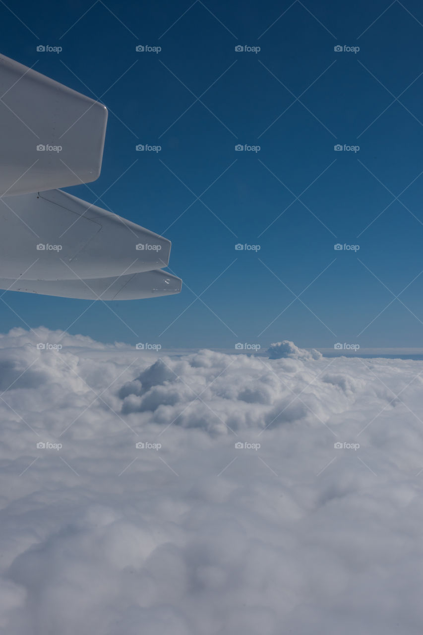 View from a airplane up in the air over Sweden traveling from Malmö to Stockholm.