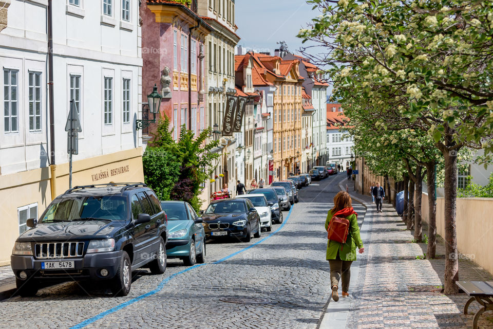 Street of Prague in spring