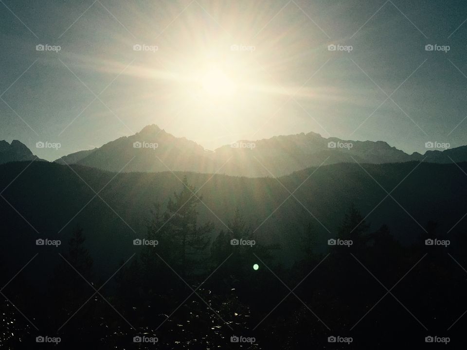 Sunset on the sea to sky highway in BC