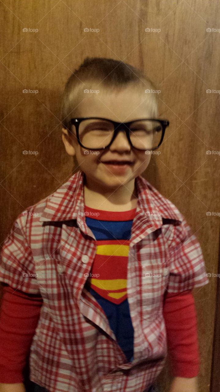 boy in superman shirt