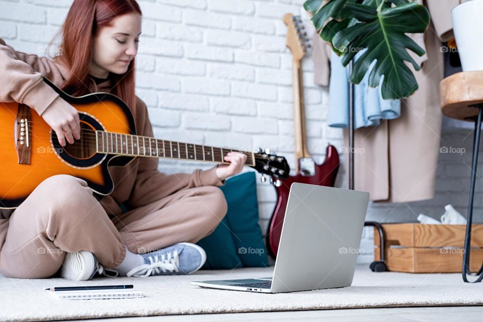 woman playing musical instruments