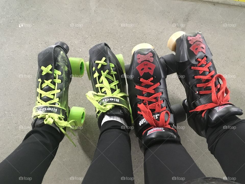 Two pairs of roller skates 
