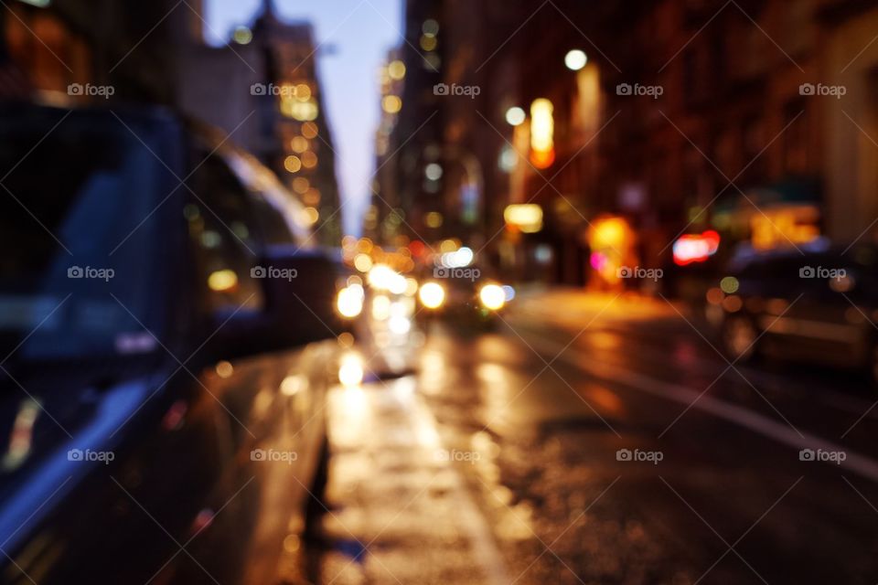 streets of Manhattan during sundown