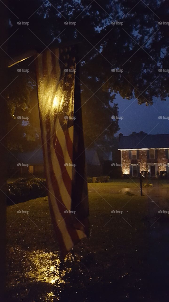 flag in the storm
