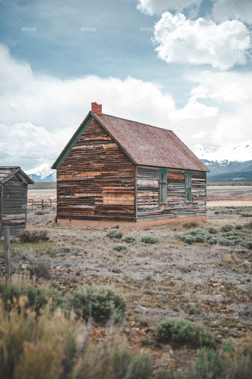 Old abandoned homestead in the middle of the Colorado mountains. 