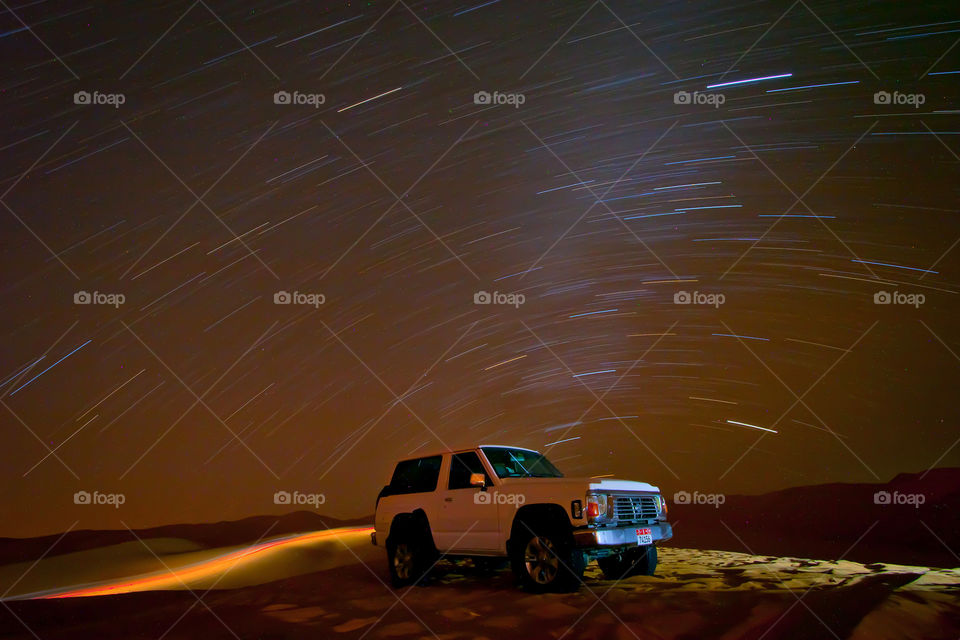 Magical starry night in the desert