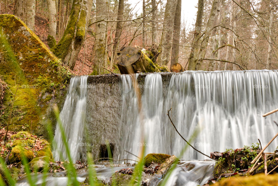 Deep forest waterfall in romania