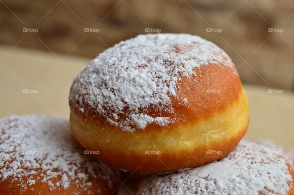 Close-up of donuts