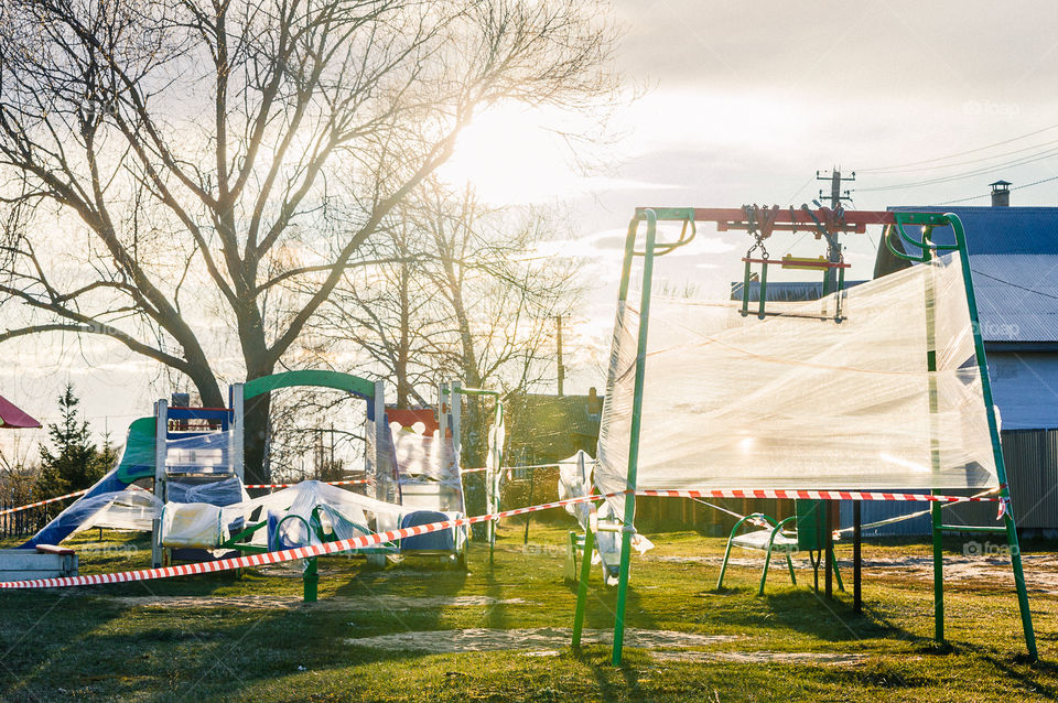 Children's playground under the prohibition