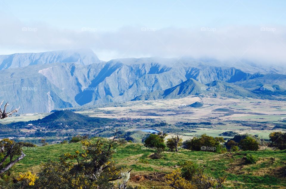 Mountains and landscape from top 