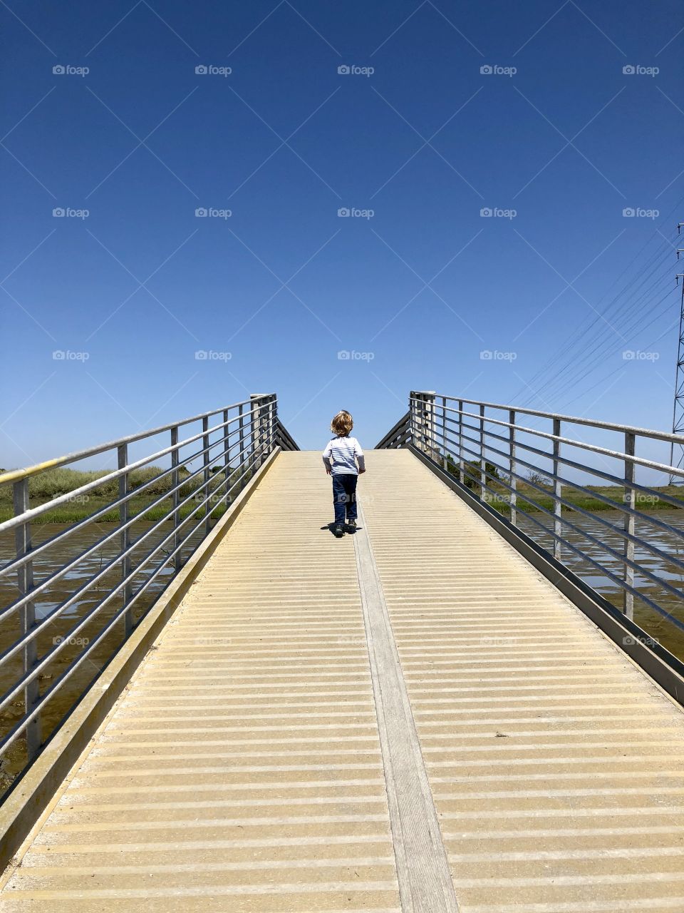 Going up a boardwalk