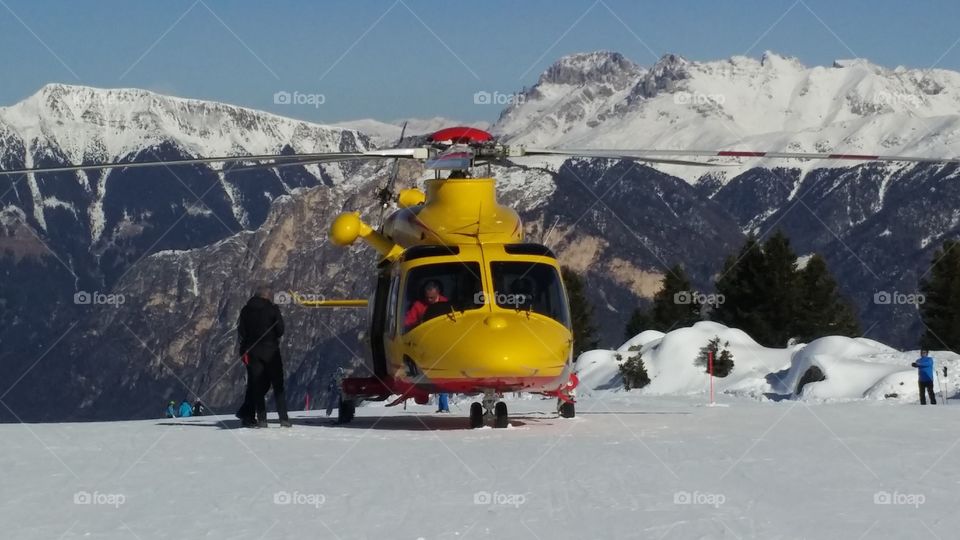Wild helicopter cought in Alpe Cermis Resort