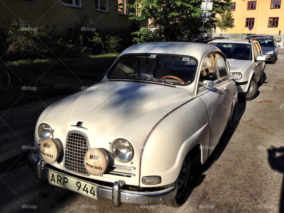 sweden car white vintage by metafish