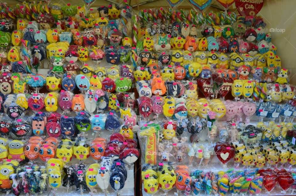 Many colorful candies