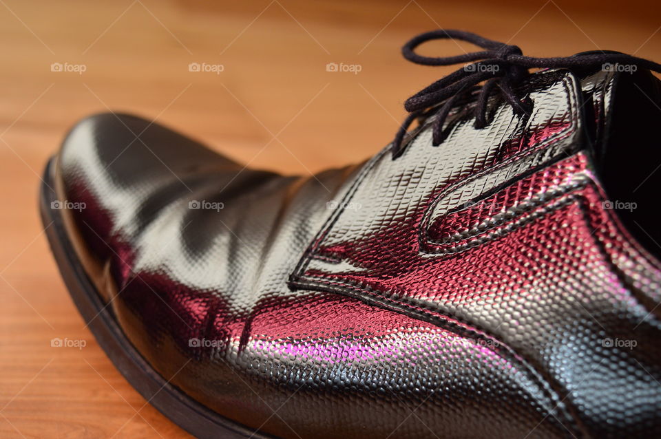 Close-up of a wedding shoe