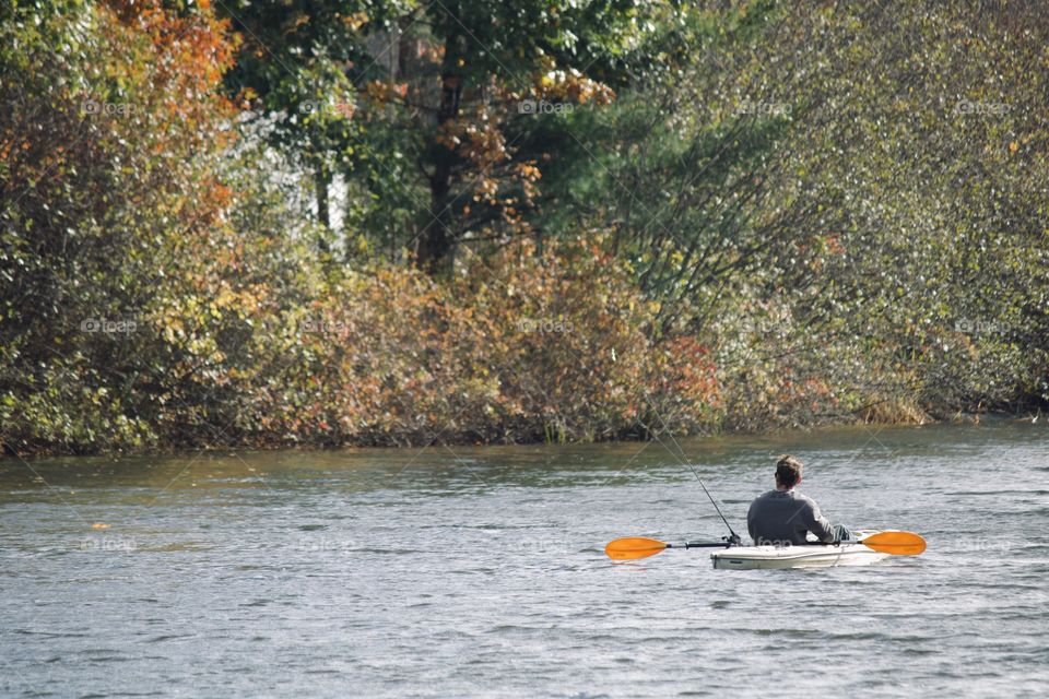 On the river during autumn 