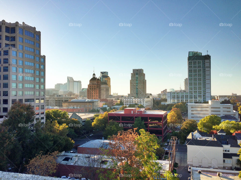 sky sunset buildings skyline by gene916
