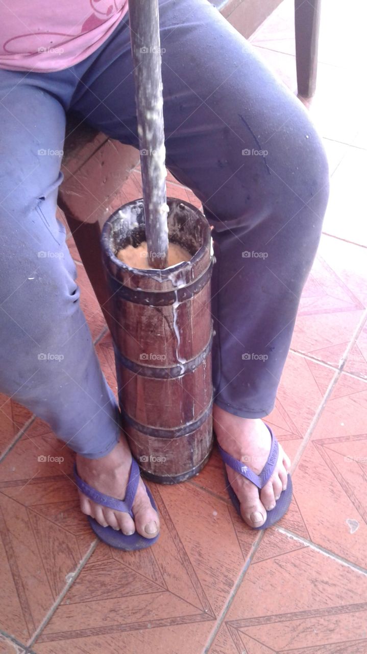 RUSTIC  OLD Making Butter ANTIQUE