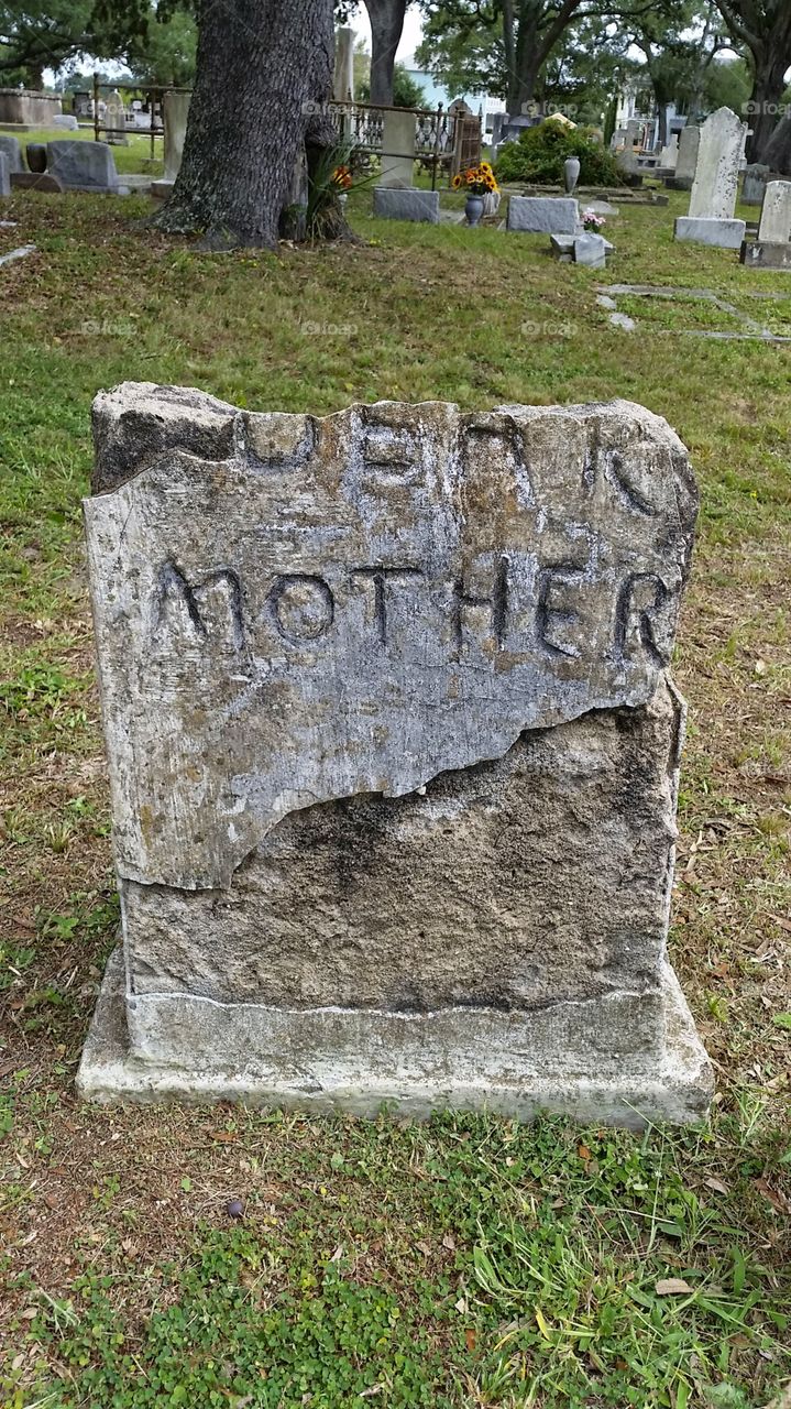 mother grave. this person didn't have enough money for a head stone so they made their own....very old finding in Pensacola cemetery