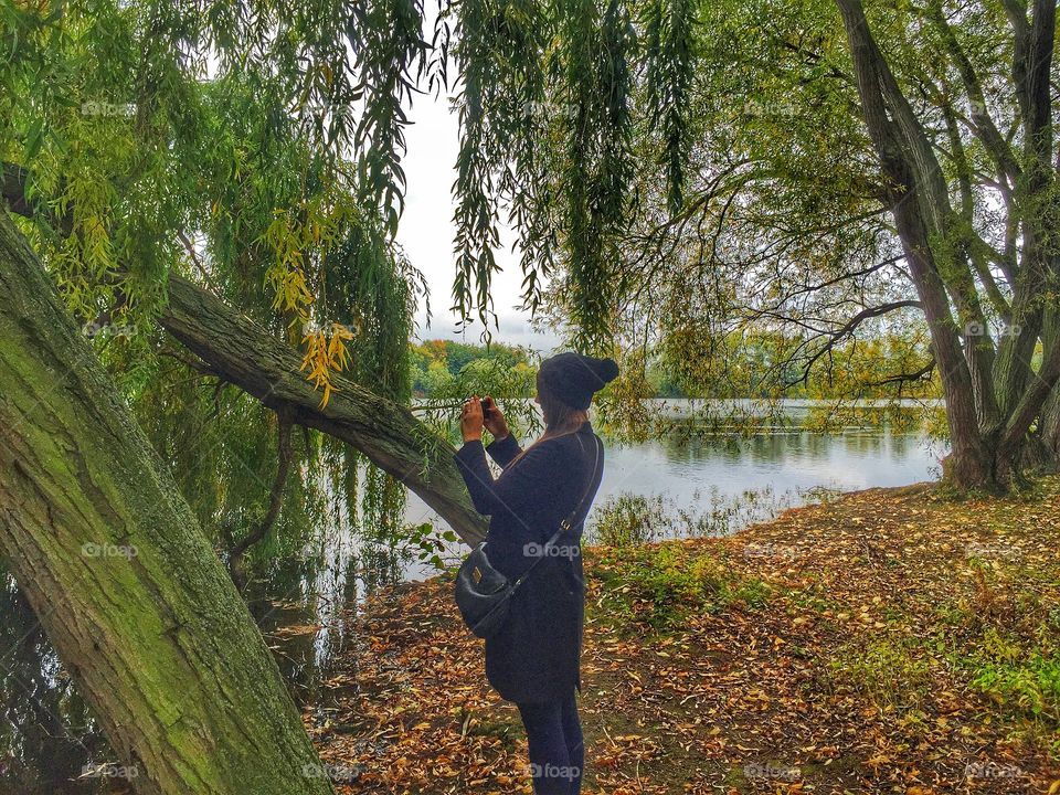 Person outdoors in autumn